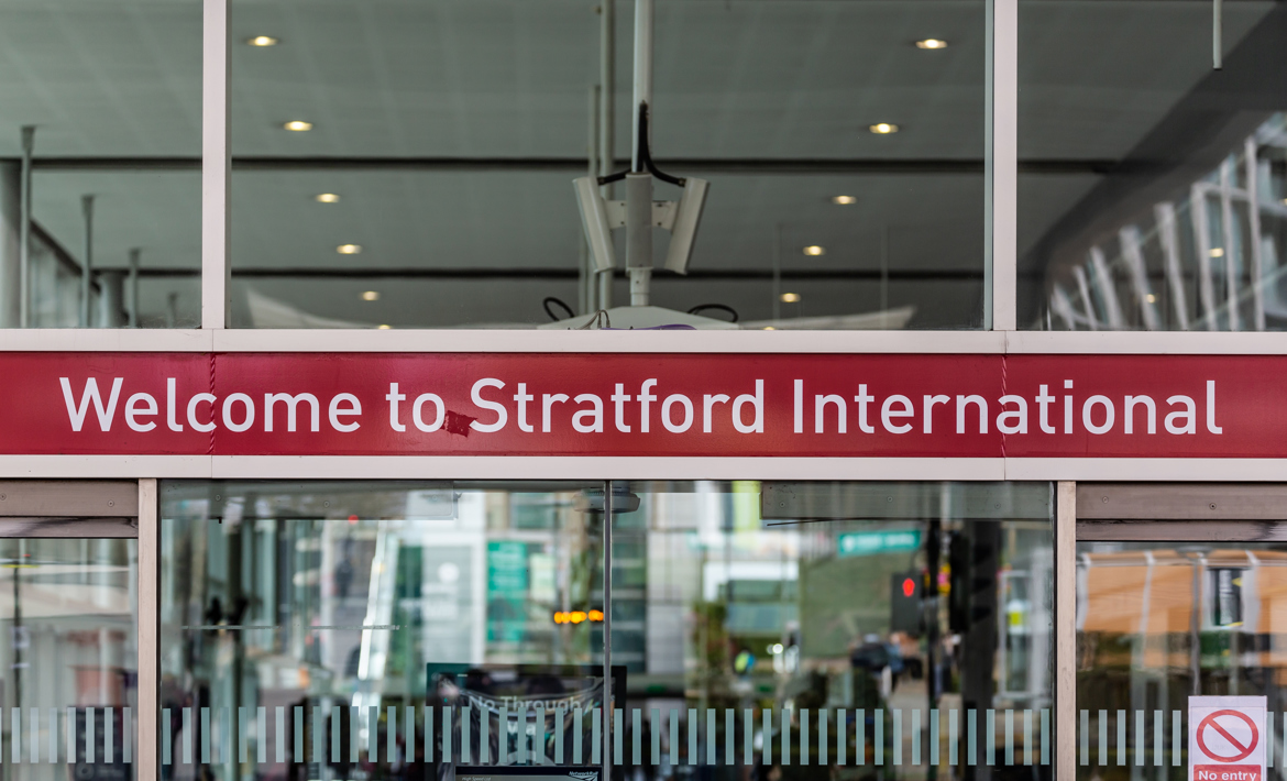 Entrance to Stratford international train station