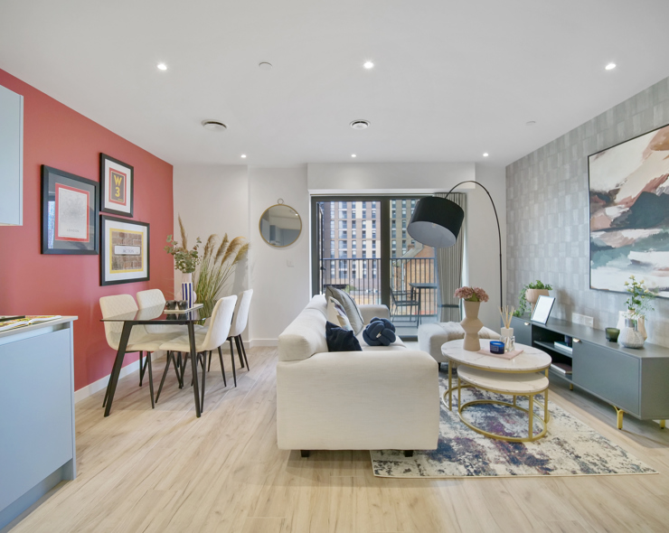 The Perfume Factory 2 Bed show apartment living room