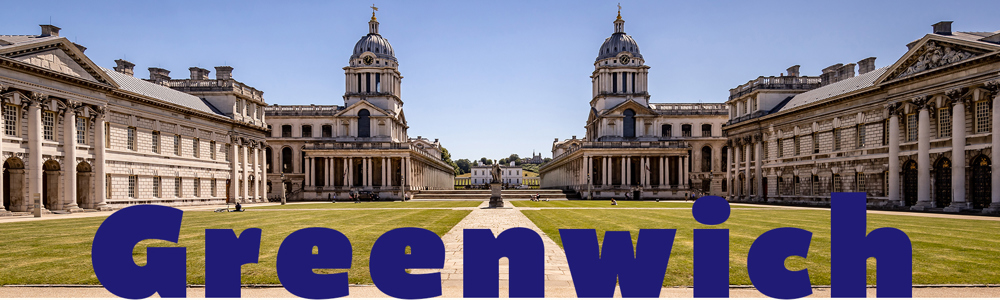 Greenwich header banner featuring the Old Royal Navy College