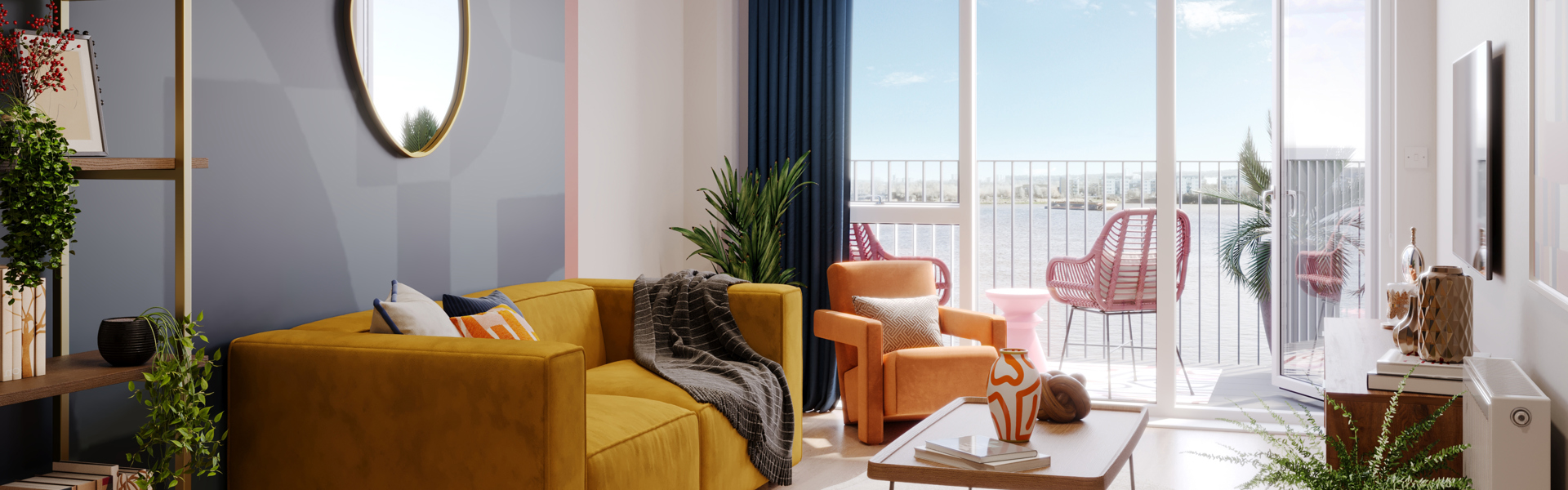 Royal albert wharf living room